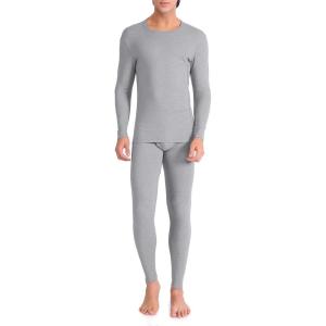 imageDAVID ARCHY Mens Thermal Underwear Set Winter Warm Base Layers Thermal Top and Bottoms Long Johns SetHeather Light Gray  Thermal Set  Cotton