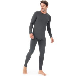 imageDAVID ARCHY Mens Thermal Underwear Set Winter Warm Base Layers Thermal Top and Bottoms Long Johns SetThermal Set  Dark Gray