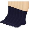 imageDAVID ARCHY Mens MultiPairs Breathable Cotton Athletic Socks Casual Crew Socks US Shoe Size 6122 Pairs  Navy Blue