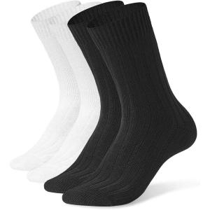 imageDAVID ARCHY Mens MultiPairs Breathable Cotton Athletic Socks Casual Crew Socks US Shoe Size 6124 Pairs  BlackWhite