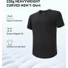 imageDAVID ARCHY Mens TShirt Heavyweight Tees Cotton Sorona Casual Plain Shirts Side SlitCurved Hem Tees for Men 2PackCurved Hem  Black