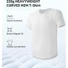 imageDAVID ARCHY Mens TShirt Heavyweight Tees Cotton Sorona Casual Plain Shirts Side SlitCurved Hem Tees for Men 2PackCurved Hem  BlackIvory White