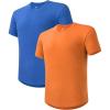 imageDAVID ARCHY Mens TShirt Heavyweight Tees Cotton Sorona Casual Plain Shirts Side SlitCurved Hem Tees for Men 2PackCurved Hem  Nautical BlueAmber