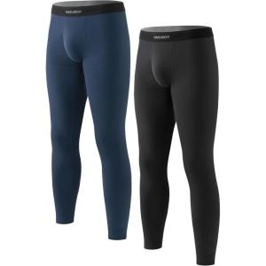 imageDAVID ARCHY Mens Lightweight Thermal Underwear  Breathable Comfort for Cool Weather Ideal for Active UseBlackNavy Blue