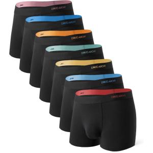 imageDAVID ARCHY Mens Trunks Underwear Rayon Made from Bamboo Breathable Pouch Underwear for Men 7 PackBlack  35 in 7 Pack