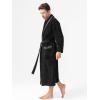 imageDAVID ARCHY Mens Robe Warm and Soft Cozy Coral Plush Fleece Long BathrobeBlacka