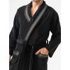 imageDAVID ARCHY Mens Robe Warm and Soft Cozy Coral Plush Fleece Long BathrobeBlacka