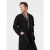 imageDAVID ARCHY Mens Robe Warm and Soft Cozy Coral Plush Fleece Long BathrobeBlackb