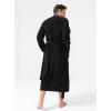 imageDAVID ARCHY Mens Robe Warm and Soft Cozy Coral Plush Fleece Long BathrobeBlackb