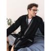 imageDAVID ARCHY Mens Robe Warm and Soft Cozy Coral Plush Fleece Long BathrobeBlackb