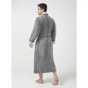 imageDAVID ARCHY Mens Robe Warm and Soft Cozy Coral Plush Fleece Long BathrobeDark Graye