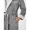 imageDAVID ARCHY Mens Robe Warm and Soft Cozy Coral Plush Fleece Long BathrobeDark Graye