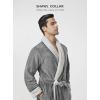 imageDAVID ARCHY Mens Robe Warm and Soft Cozy Coral Plush Fleece Long BathrobeDark Graye