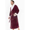 imageDAVID ARCHY Mens Robe Warm and Soft Cozy Coral Plush Fleece Long BathrobeHeather Maroon
