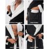 imageDAVID ARCHY Mens Soft Fleece Plush Robe Full Length Long BathrobeBlackdouble Bonded Velvet