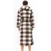 imageDAVID ARCHY Mens Soft Fleece Plush Robe Full Length Long BathrobeCoffee Grid  Shu Velveteen