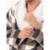 imageDAVID ARCHY Mens Soft Fleece Plush Robe Full Length Long BathrobeCoffee Grid  Shu Velveteen