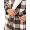 imageDAVID ARCHY Mens Soft Fleece Plush Robe Full Length Long BathrobeCoffee Grid  Shu Velveteen
