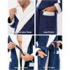 imageDAVID ARCHY Mens Soft Fleece Plush Robe Full Length Long BathrobeDark Bluedouble Bonded Velvet