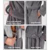 imageDAVID ARCHY Mens Soft Fleece Plush Robe Full Length Long BathrobeDark Gray  Shu Velveteen