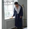imageDAVID ARCHY Mens Soft Fleece Plush Robe Full Length Long BathrobeNavy Blue  Shu Velveteen