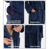 imageDAVID ARCHY Mens Soft Fleece Plush Robe Full Length Long BathrobeNavy Blue Coral Fleece