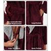 imageDAVID ARCHY Mens Soft Fleece Plush Robe Full Length Long BathrobeRed  Shu Velveteen