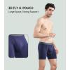 imageDAVID ARCHY Mens Underwear WickingMoisture Cooling Rayon Made From Bamboo Boxer Briefs with Support Pouch Fly 4 or 7 PackBlack1dark Gray1navy Blue1  65 in 3 Pack With Fly