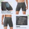 imageDAVID ARCHY Mens Underwear WickingMoisture Cooling Rayon Made From Bamboo Boxer Briefs with Support Pouch Fly 4 or 7 PackBlackDark GrayNavy Blue  65 in 3 Pack  With Fly