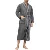 imageDAVID ARCHY Mens Robe Warm and Soft Cozy Coral Plush Fleece Long BathrobeDark Grayc