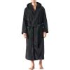 imageDAVID ARCHY Mens Soft Fleece Plush Robe Full Length Long BathrobeBlack Coral Fleece