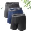 imageDAVID ARCHY Mens Underwear WickingMoisture Cooling Rayon Made From Bamboo Boxer Briefs with Support Pouch Fly 4 or 7 PackBlackDark GrayNavy Blue  65 in 3 Pack  With Fly
