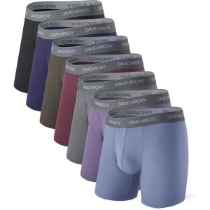 imageDAVID ARCHY Mens Underwear WickingMoisture Cooling Rayon Made From Bamboo Boxer Briefs with Support Pouch Fly 4 or 7 PackMulticolor 7pack