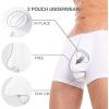 imageDAVID ARCHY Mens Soft Underwear Micro Modal Dual Pouch Trunks Ball Pouch Bulge Enhancing Boxer Briefs for Men 3 or 4 PackA7  White  25 in 4 Pack