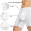 imageDAVID ARCHY Mens Soft Underwear Micro Modal Dual Pouch Trunks Ball Pouch Bulge Enhancing Boxer Briefs for Men 3 or 4 PackB1  White  65 in 3 Pack