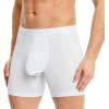 imageDAVID ARCHY Mens Soft Underwear Micro Modal Dual Pouch Trunks Ball Pouch Bulge Enhancing Boxer Briefs for Men 3 or 4 PackB1  White  65 in 3 Pack