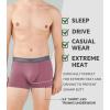imageDAVID ARCHY Mens Trunks Underwear Soft Breathable Rayon Made from Bamboo Trunk No Fly PouchBlueYellow BrownGreenRed With 35 Short Leg in 4 Pack