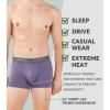 imageDAVID ARCHY Mens Trunks Underwear Soft Breathable Rayon Made from Bamboo Trunk No Fly PouchGrey BlueGreenBlackGrey Purple With 35 Short Leg in 4 Pack