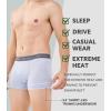 imageDAVID ARCHY Mens Trunks Underwear Soft Breathable Rayon Made from Bamboo Trunk No Fly PouchLight Blue GreyGrey BlueGrey GreenGrey With 35 Short Leg in 4 Pack