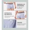 imageDAVID ARCHY Mens Trunks Underwear Soft Breathable Rayon Made from Bamboo Trunk No Fly PouchLight Blue GreyGrey BlueGrey GreenGrey With 35 Short Leg in 4 Pack