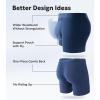 imageDAVID ARCHY Mens Underwear Boxer Briefs Breathable Soft MoistureWicking with Fly Underwear Long Leg 8quot for Men 3 PackLong Leg 8  B BlackDark GrayNavy Blue  3 Pack