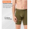 imageDAVID ARCHY Mens Underwear Boxer Briefs Breathable Soft MoistureWicking with Fly Underwear Long Leg 8quot for Men 3 PackLong Leg 8  BlackBrownOlive Green  3 Pack