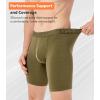 imageDAVID ARCHY Mens Underwear Boxer Briefs Breathable Soft MoistureWicking with Fly Underwear Long Leg 8quot for Men 3 PackLong Leg 8  BlackBrownOlive Green  3 Pack