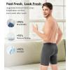 imageDAVID ARCHY Mens Underwear Boxer Briefs Breathable Soft MoistureWicking with Fly Underwear Long Leg 8quot for Men 3 PackLong Leg 8  BlackLightDark Gray  3 Pack