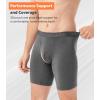 imageDAVID ARCHY Mens Underwear Boxer Briefs Breathable Soft MoistureWicking with Fly Underwear Long Leg 8quot for Men 3 PackLong Leg 8  BlackLightDark Gray  3 Pack