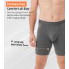 imageDAVID ARCHY Mens Underwear Boxer Briefs Breathable Soft MoistureWicking with Fly Underwear Long Leg 8quot for Men 3 PackLong Leg 8  BlackLightDark Gray  3 Pack