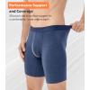 imageDAVID ARCHY Mens Underwear Boxer Briefs Breathable Soft MoistureWicking with Fly Underwear Long Leg 8quot for Men 3 PackLong Leg 8  BlackNavyGray Blue  3 Pack