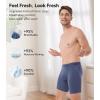 imageDAVID ARCHY Mens Underwear Boxer Briefs Breathable Soft MoistureWicking with Fly Underwear Long Leg 8quot for Men 3 PackLong Leg 8  BlackNavyGray Blue  3 Pack
