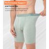 imageDAVID ARCHY Mens Underwear Boxer Briefs Breathable Soft MoistureWicking with Fly Underwear Long Leg 8quot for Men 3 PackLong Leg 8  GrayBlueGreen  3 Pack