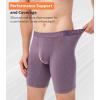 imageDAVID ARCHY Mens Underwear Boxer Briefs Breathable Soft MoistureWicking with Fly Underwear Long Leg 8quot for Men 3 PackLong Leg 8  GrayPurpleOlive Green  3 Pack